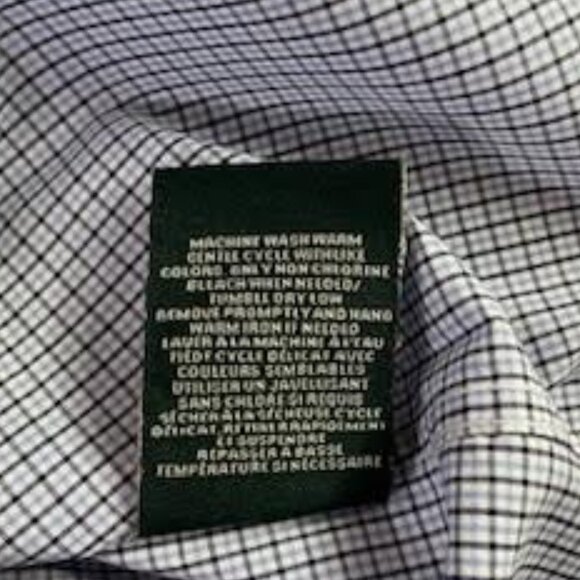 Lauren Ralph Lauren Youth Boys Size 12 Long Sleeve Button Down Blue Plaid Preppy - Picture 7 of 7